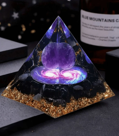 Orgonitová pyramida ametyst a onyx - Vesmírná energie