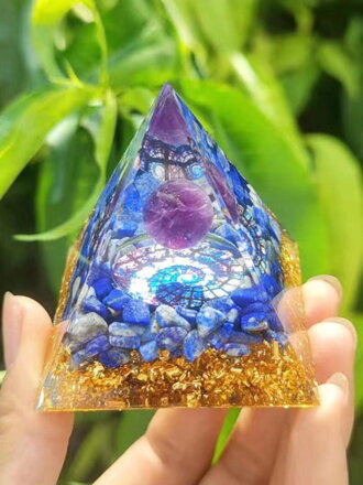 Orgonitová pyramida ametyst a sodalit - Spirála