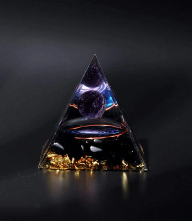 Orgonitová pyramida ametyst a onyx - Vesmírná energie