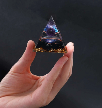 Orgonitová pyramida ametyst a onyx - Vesmírná energie