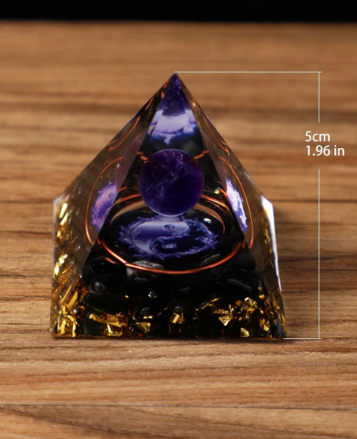 Orgonitová pyramida ametyst a onyx - jing jang