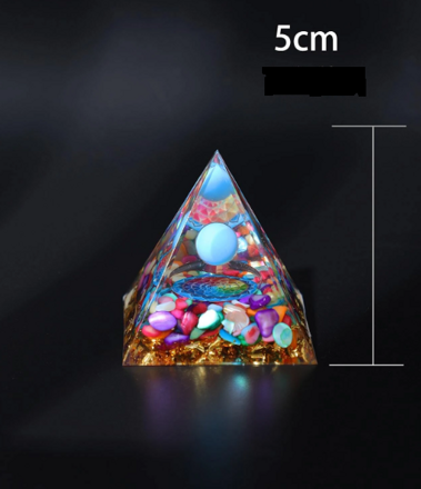 Orgonitová pyramída kalcit modrý a mandala