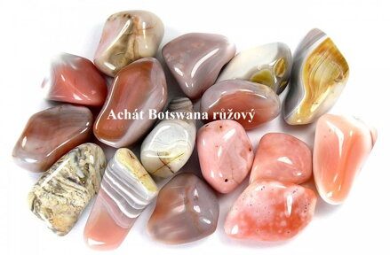 Achát Botswana růžový tromlovaný