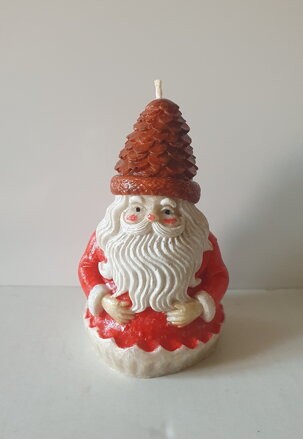 Vánoční svíčka santa se šiškou