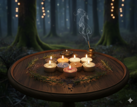 Čajové svíčky k rituálu devítiletí