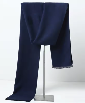 Pánská kašmírová šála s viskózou – Tmavě modrá