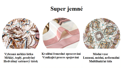 Luxusní jemný čtvercový šátek 90 cm - červený s leopardím vzorem Luxusní jemný čtvercový šátek 90 cm - červený s leopardím vzorem