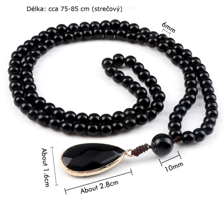 Náhrdelník onyx se slzou