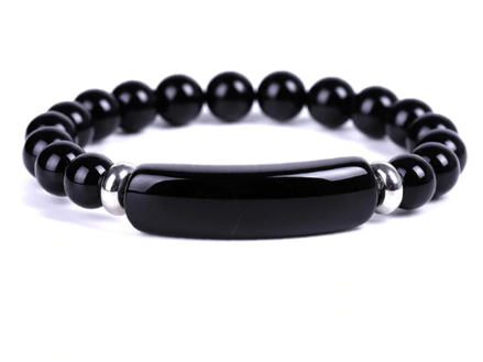 Elegantní náramek z přírodního kamene - Černý achát
