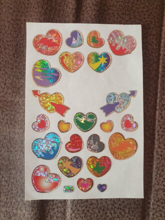 Samolepky srdíčka načatá
