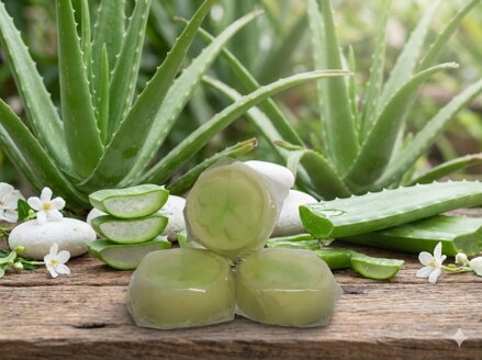 Mýdlo s přírodním gelem Aloe Vera se čtyřlístkem