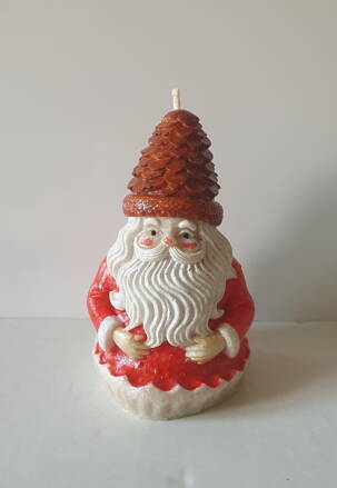 Vánoční svíčka santa se šiškou