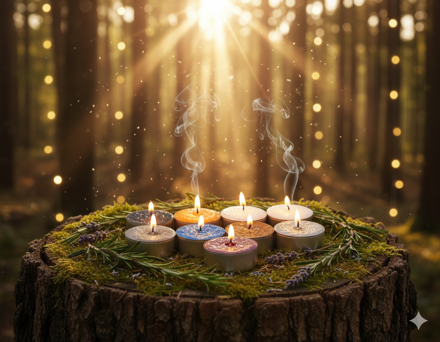 Čajové sviečky k rituálu deväťročia