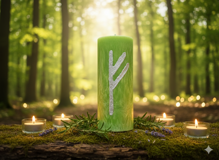 Svíčka Fehu – Plamen Hojnosti