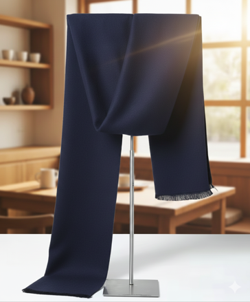 Pánská kašmírová šála s viskózou – Tmavě modrá