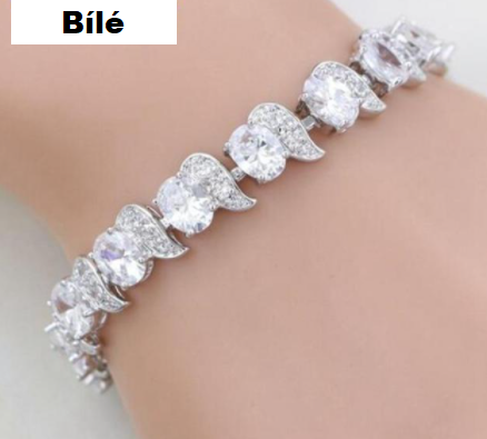 Elegantní náramek se zirkony - bílý