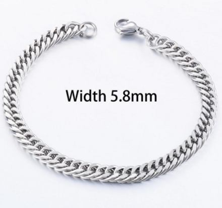 Kubánský náramek z nerezové oceli 5,8 mm